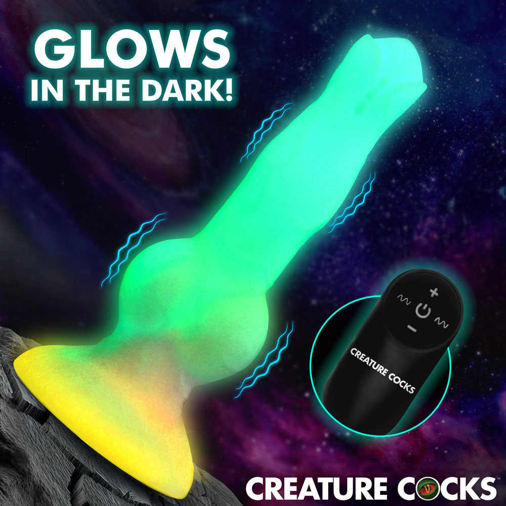 Creature Cocks Astro Cock Glow In The Dark Vibrating Dildo With Remote
