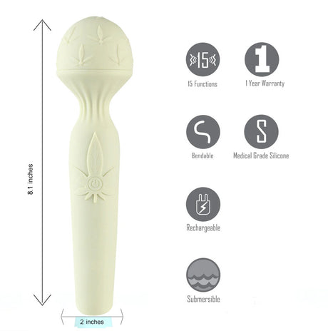 Maia Marlie 420 - Green 20.6 cm USB Rechargeable Massage Wand - Naughty by Nature Adult Store