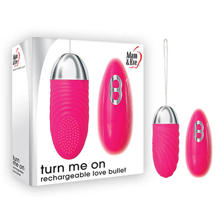 Adam & Eve Turn Me On Rechargeable Love Bullet - Pink 8.9 cm (3.5'') USB Rechargeable Bullet with Remote - Naughty by Nature Adult Store