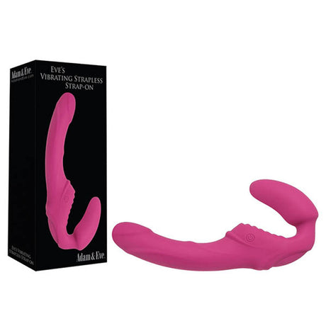 Adam & Eve Eve's Vibrating Strapless Strap-On - Pink 22 cm (8.75'') USB Rechargeable Strapless Strap-On - Naughty by Nature Adult Store