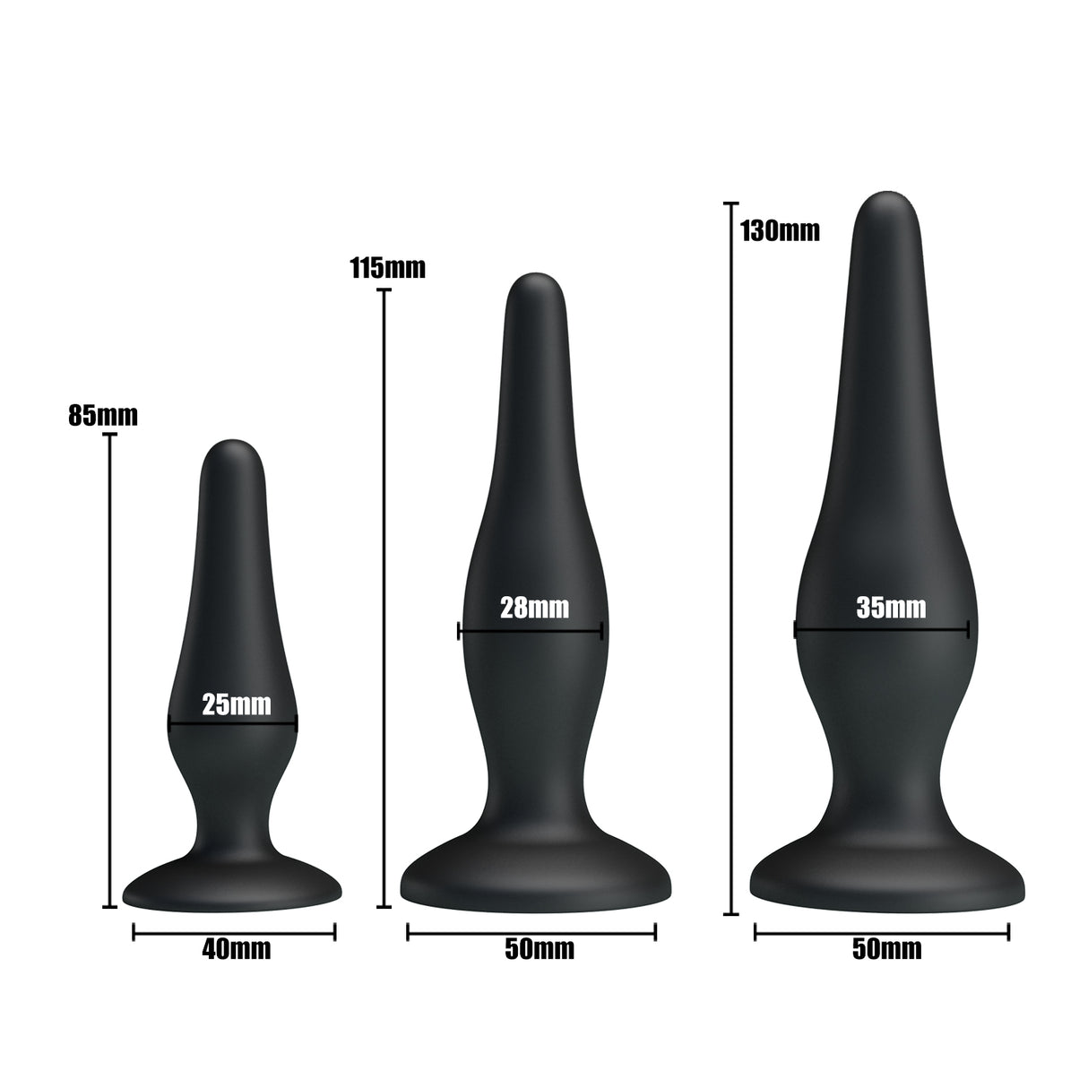 Party Up JERRY Butt Plug Set -  Set of 3 Sizes