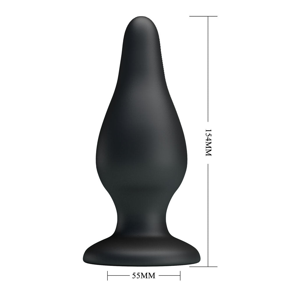 Party Up JEREMY Butt Plug - Black 15.4 cm