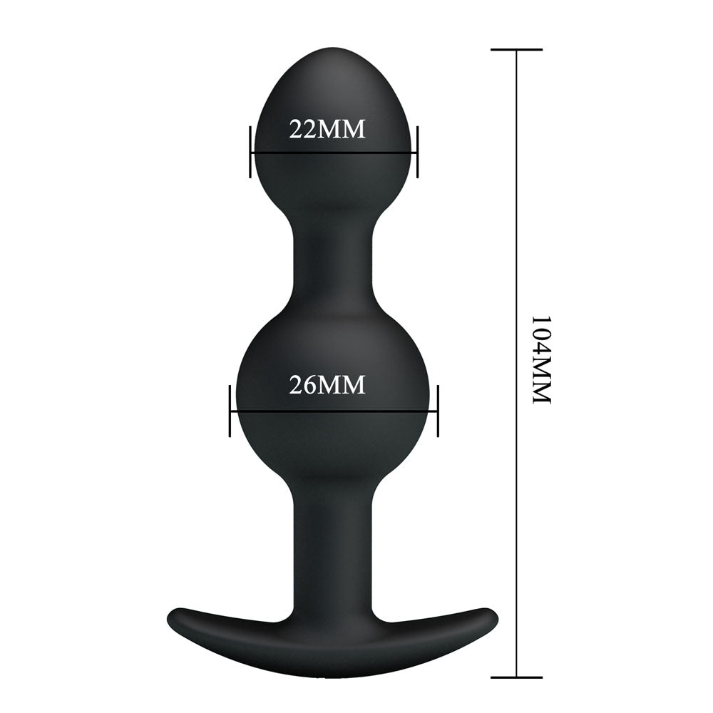 Party Up JAMES Anal Bead Plug - Black 10.4 cm