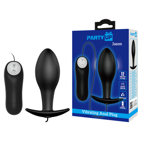 Party Up JASON Vibrating Anal Plug - Black