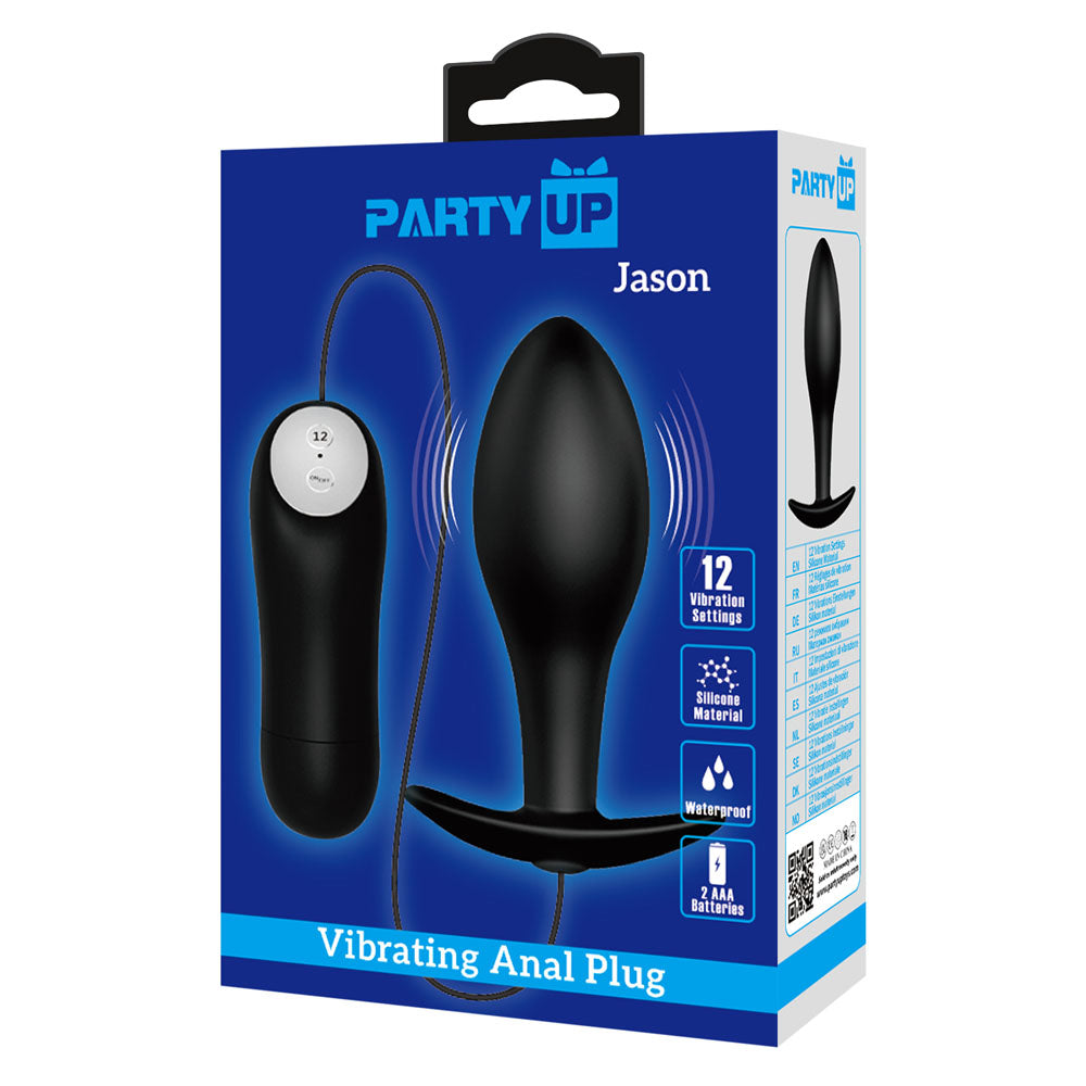 Party Up JASON Vibrating Anal Plug - Black