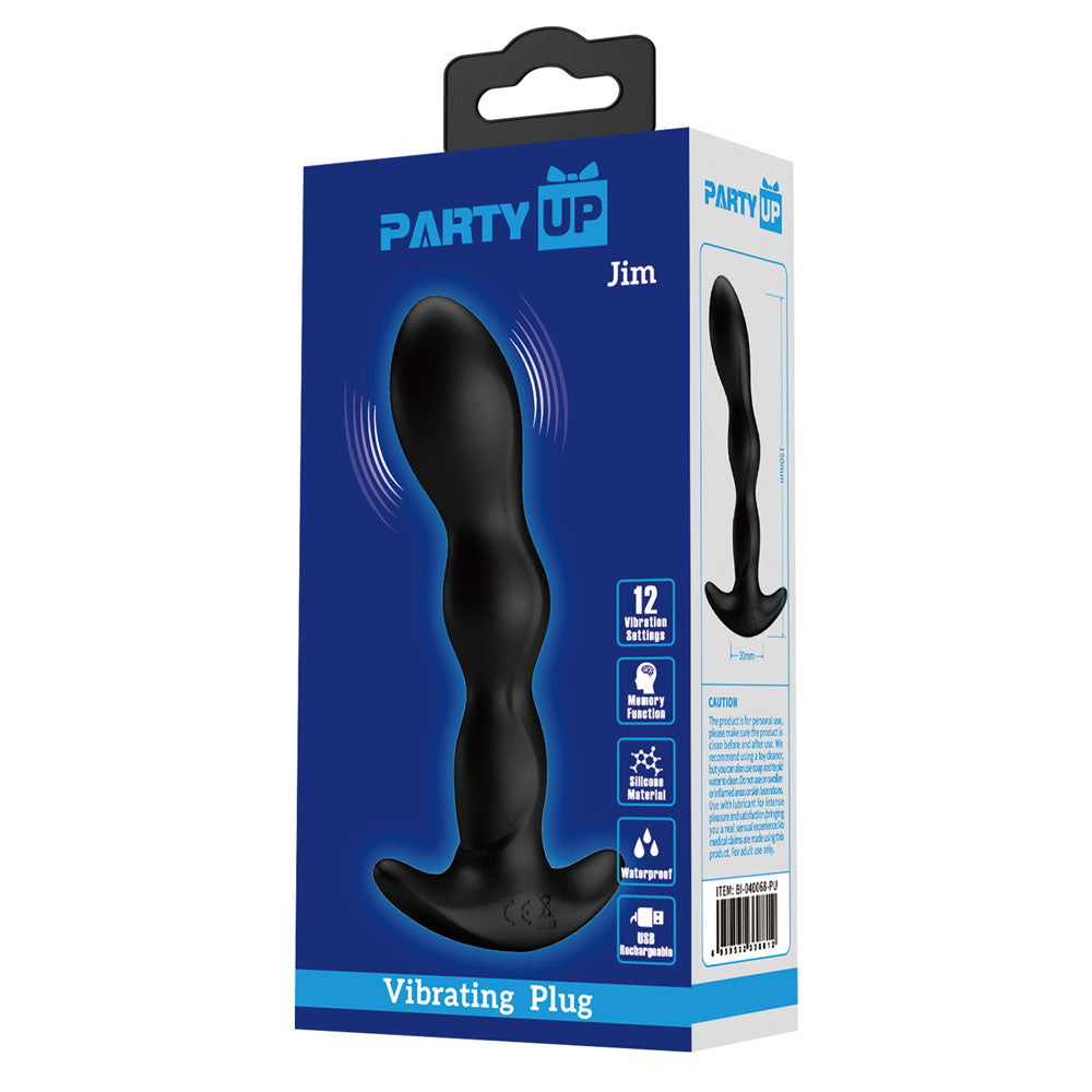 Party Up JIM Vibrating Plug - Black