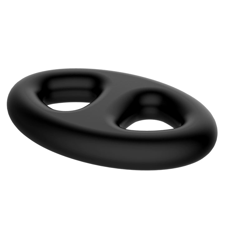 CRAZY BULL Oval Cock & Ball Ring - Black Cock & Ball Ring