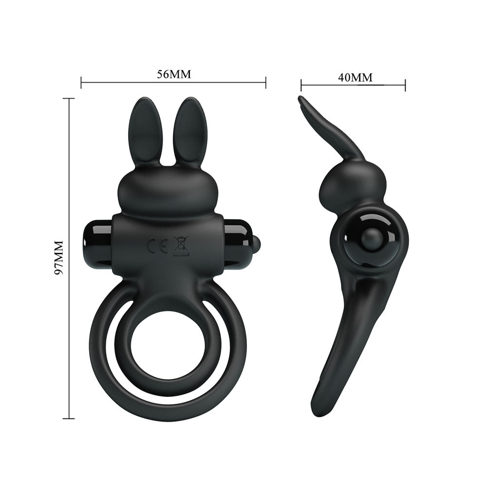 Party Up LAWRENCE Vibrating Cock Ring - Black