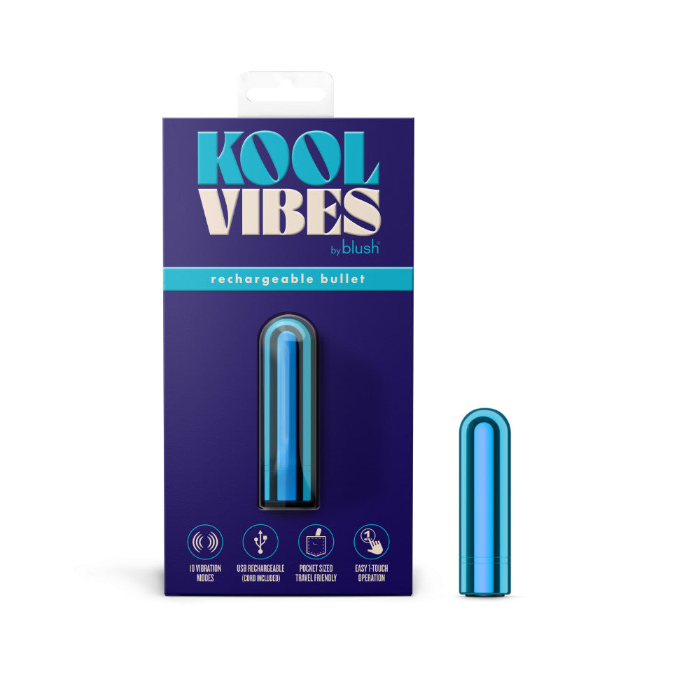 Kool Vibes - Rechargeable Mini Bullet - Blueberry - Blueberry 6.4 cm USB Rechargeable Bullet - Naughty by Nature Adult Store