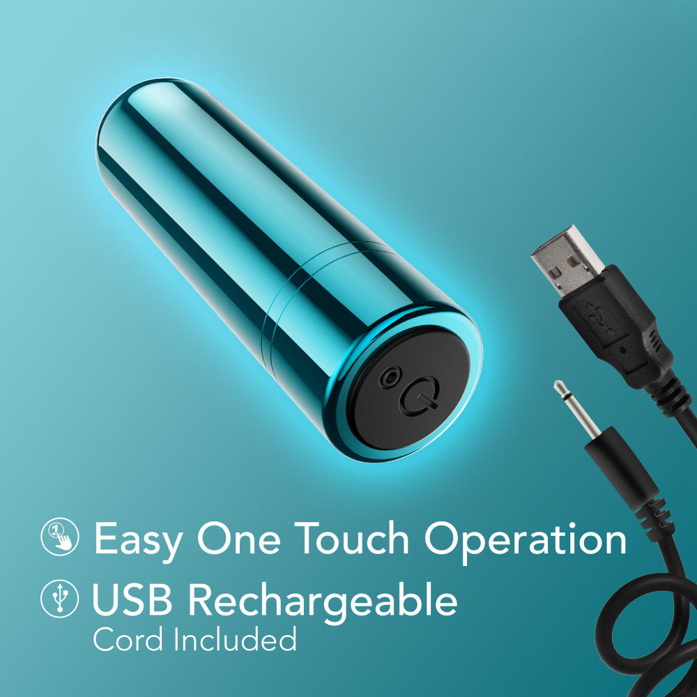 Kool Vibes - Rechargeable Mini Bullet - Blueberry - Blueberry 6.4 cm USB Rechargeable Bullet - Naughty by Nature Adult Store