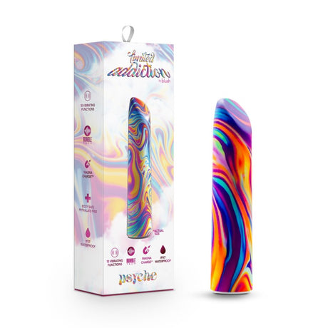 Limited Addiction Psyche - Power Vibe - Rainbow 10.2 cm USB Rechargeable Bulet - Naughty by Nature Adult Store