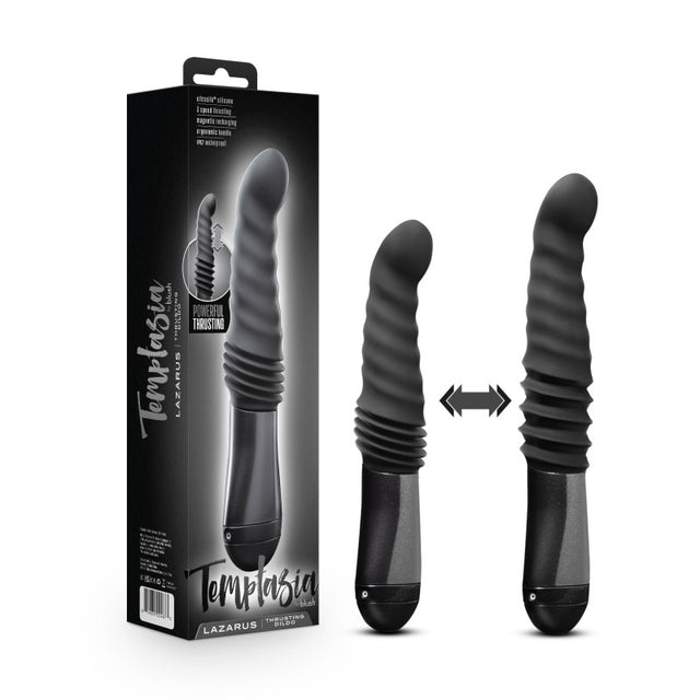 Temptasia Lazarus Thrusting Dildo - Black 25.4 cm USB Rechargeable Thrusting Dildo - Naughty by Nature Adult Store