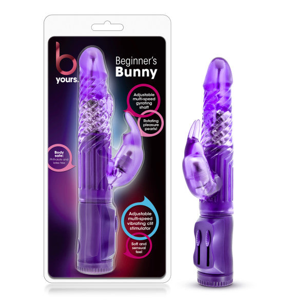 B Yours - Beginner's Bunny - Purple 22.2 cm (8.75'') Rabbit Vibrator - Naughty by Nature Adult Store