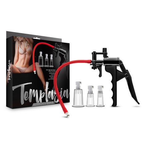 Temptasia Clit Pleasure & Enhancement System - Clear Clitoris Pump with 3 Interchangeable Cylinders - Naughty by Nature Adult Store