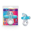 Play With Me Bull Vibrating C-Ring - Clear/Blue Vibrating Cock Ring - Naughty by Nature Adult Store