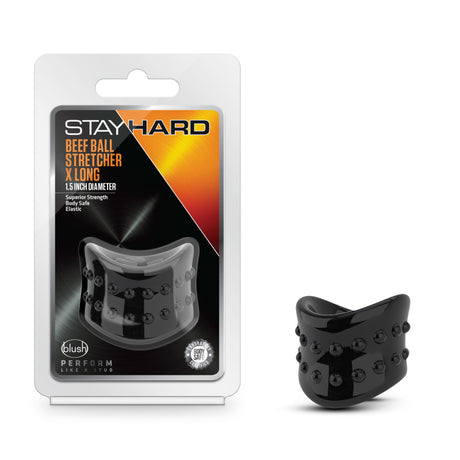 Stay Hard Beef Ball Stretcher X Long - Black Ball Stretcher Ring - Naughty by Nature Adult Store