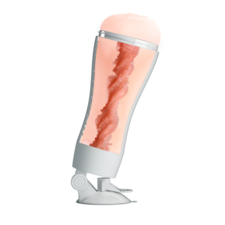 CRAZY BULL FLORA Vibrating Stroker - Flesh Squeezeable Vagina