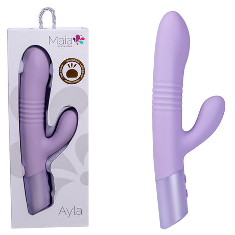 Maia AYLA - Lavender 24.4 cm USB Rechargeable Thrusting Rabbit Vibrator - Naughty by Nature Adult Store