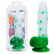 Maia LEIF - Clear/Green 17.8 cm Leaf Print Dong - Naughty by Nature Adult Store