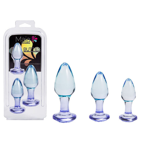 Maia BUTTIES - Clear Butt Plugs - Set of 3 Sizes - Naughty by Nature Adult Store
