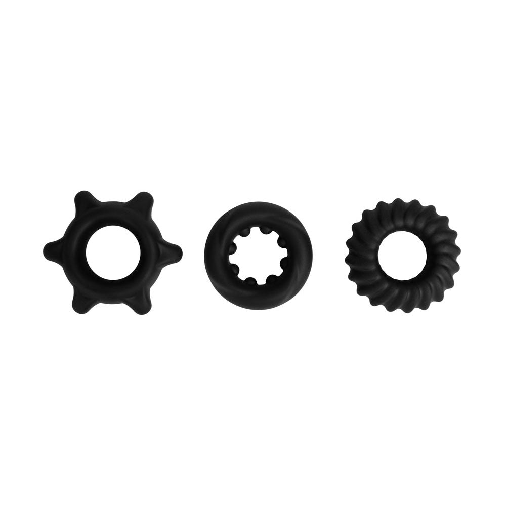 Maia MANZO - Black Silicone Cock Rings - Set of 3 - Naughty by Nature Adult Store