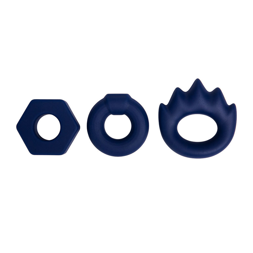 Maia LONZO - Blue Silicone Cock Rings - Set of 3 - Naughty by Nature Adult Store