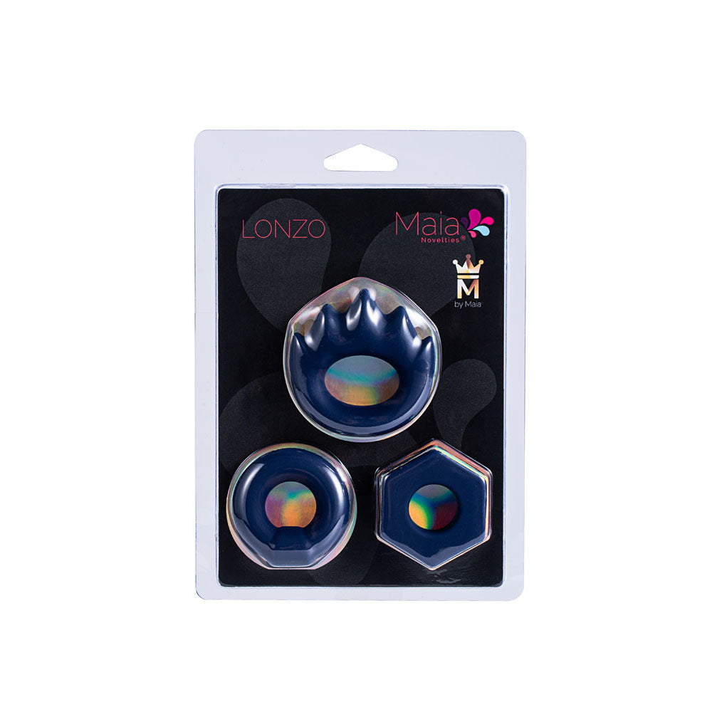 Maia LONZO - Blue Silicone Cock Rings - Set of 3 - Naughty by Nature Adult Store