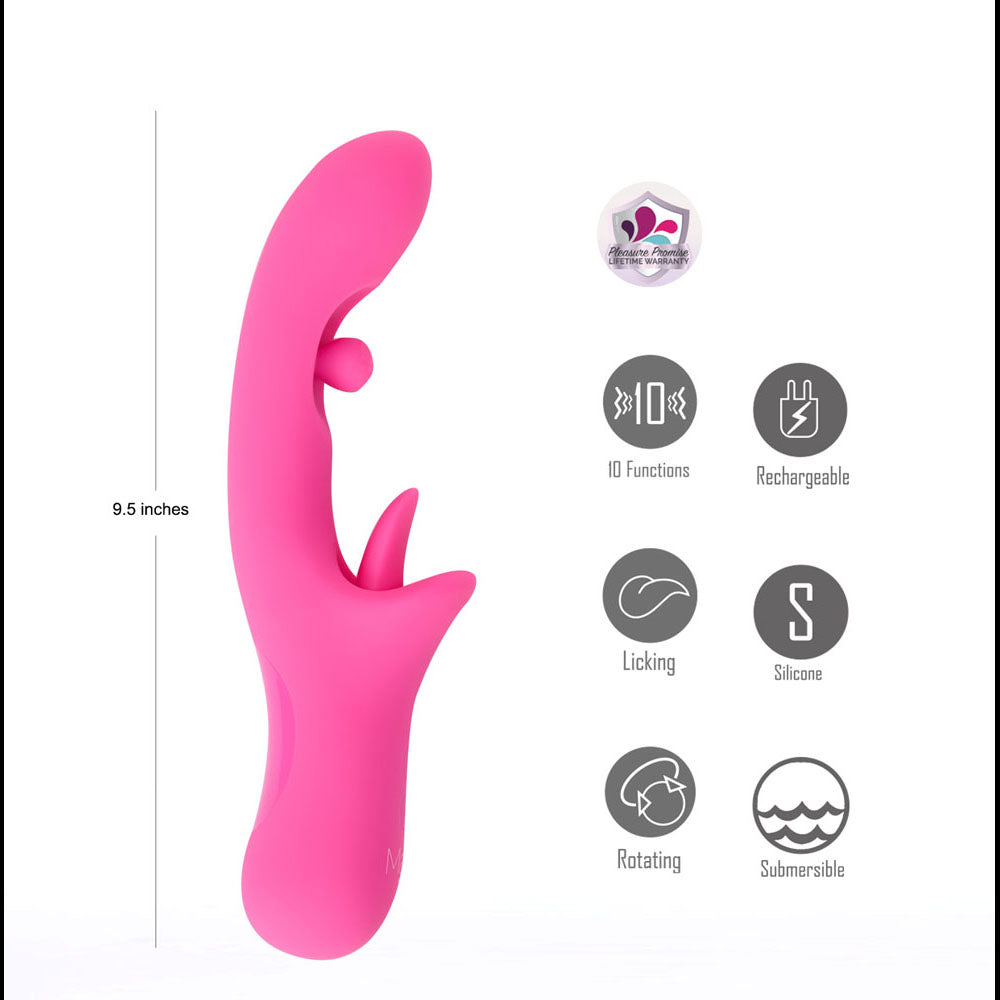 Maia ALORA - Pink 24.1 cm Rotating & Licking Vibrator