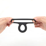 Maia Gavin Black Silicone Adjustable Cock and Balls Ring