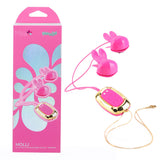 Maia MOLLI - Pink Vibrating Nipple Clamps & Necklace