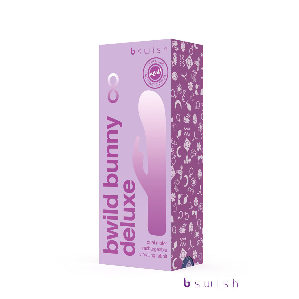 Bwild Bunny Infinite Deluxe - Purple - Purple 19.3 cm USB Rechargeable Rabbit Vibrator - Naughty by Nature Adult Store