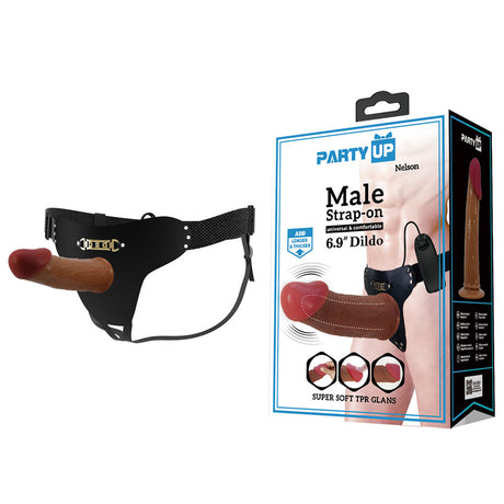 Party Up NELSON Vibrating Strap-On - Brown
