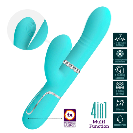 Party Up PAUL Rolling Beads Vibrator - Teal