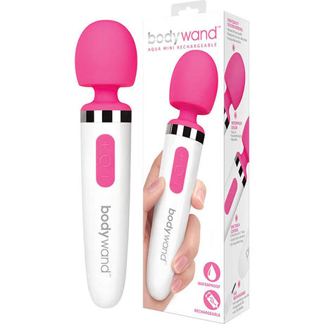 Bodywand Aqua Mini Rechargeable - Pink/White USB Rechargeable Massager Wand - Naughty by Nature Adult Store