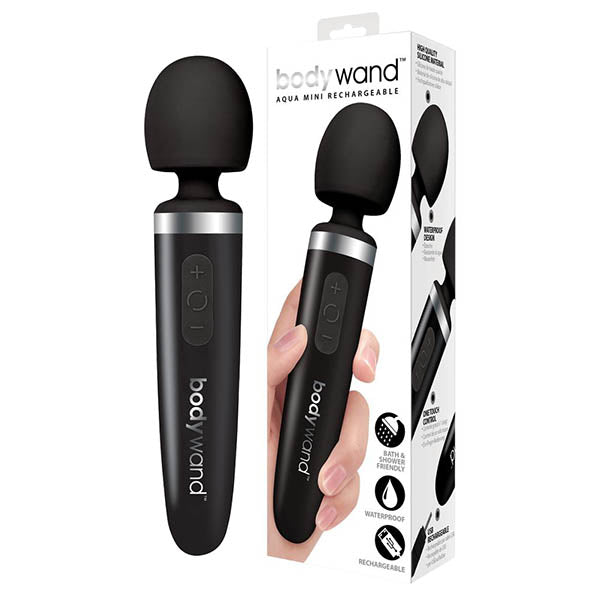 Bodywand Aqua Mini Rechargeable - Black USB Rechargeable Massager Wand - Naughty by Nature Adult Store