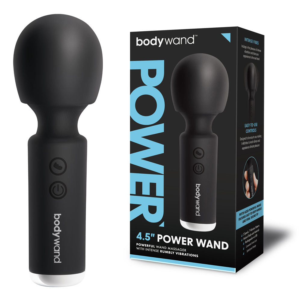 Bodywand 4.5'' Power Wand - Black 11.4 cm USB Rechargeable Massager Wand - Naughty by Nature Adult Store