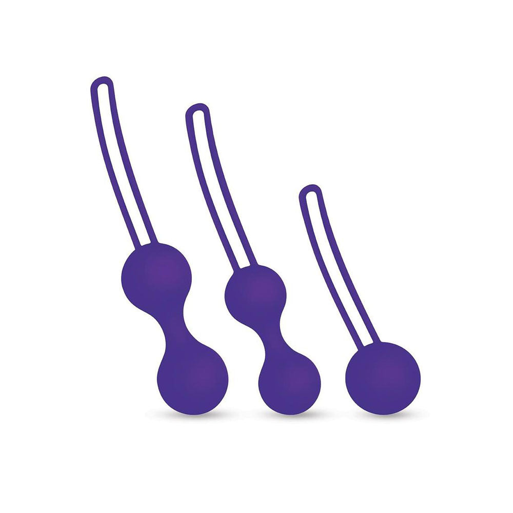 Bodywand Squeeze 3pc Kegel Training Set - Purple Weighted Kegel Ball Set - 3 Piece Kit - Naughty by Nature Adult Store