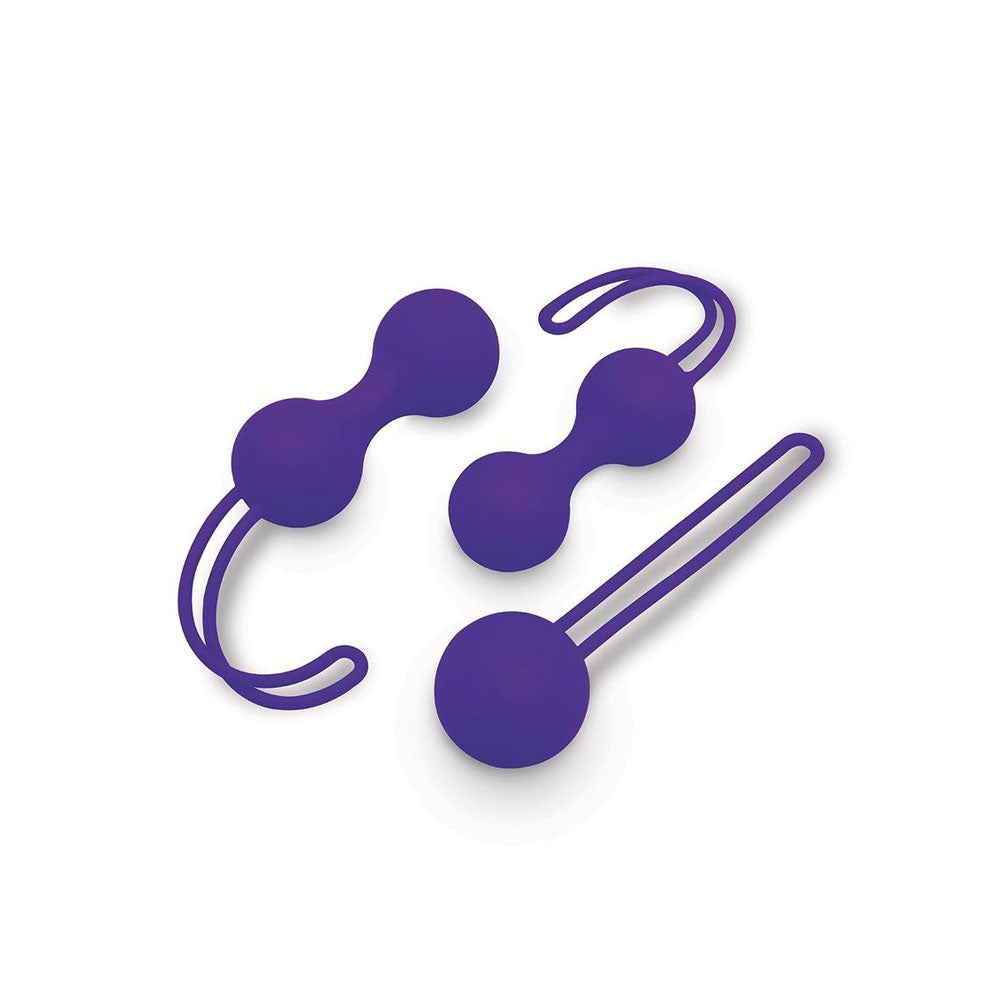 Bodywand Squeeze 3pc Kegel Training Set - Purple Weighted Kegel Ball Set - 3 Piece Kit - Naughty by Nature Adult Store