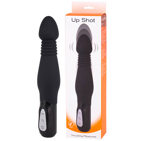 Up Shot - Black 23 cm Thrusting Anal Vibrator - Naughty by Nature Adult Store