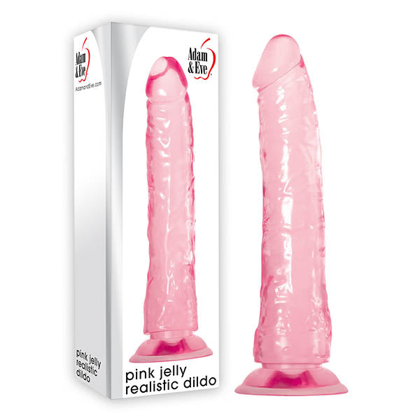 Adam & Eve Pink Jelly Realistic Dildo - Pink 21 cm (8'') Dong - Naughty by Nature Adult Store