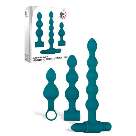 Adam & Eve Vibrating Bumpy Bead Set - Green Vibrating - Naughty by Nature Adult Store