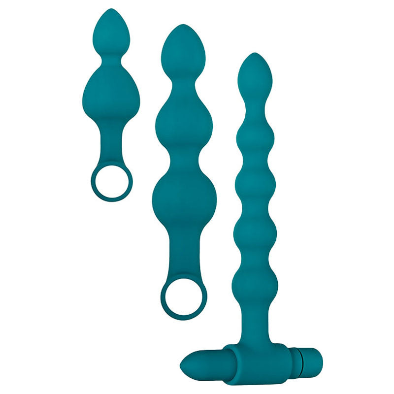 Adam & Eve Vibrating Bumpy Bead Set - Green Vibrating - Naughty by Nature Adult Store