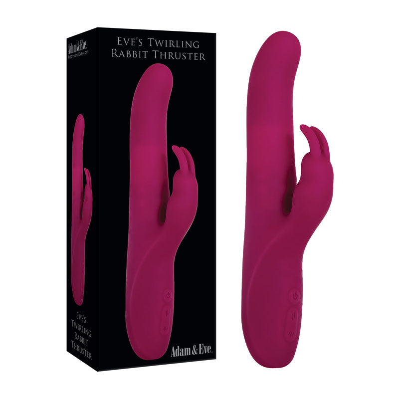 Adam & Eve Eve's Twirling Rabbit Thruster - Purple 24.1 cm USB Rechargeable Thrusting Rabbit Vibrator - Naughty by Nature Adult Store