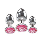Adam & Eve Pink Gem Anal Plug Set - Set of 3 Sizes
