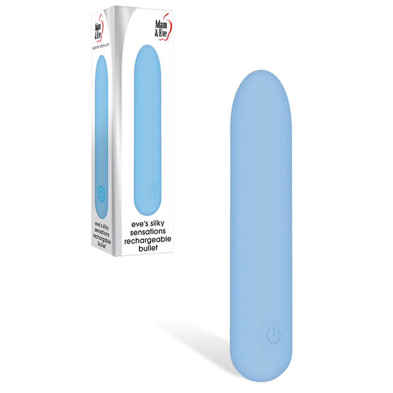 Adam & Eve Eve's Silky Sensations Rechargeable Bullet - Blue 9.4 cm USB Rechargeable Bullet - Naughty by Nature Adult Store