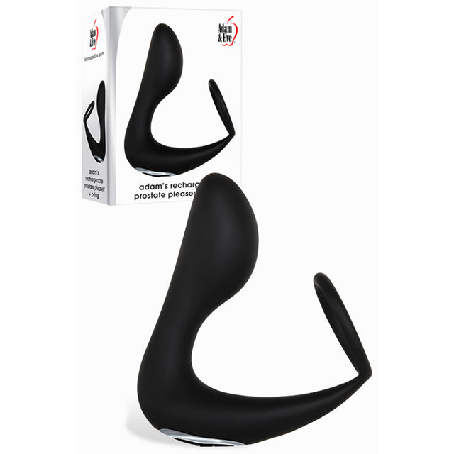 Adam & Eve Adam's Rechargeable Prostate Pleaser & C-Ring - Black USB Rechargeable Anal Plug with Cock Ring - Naughty by Nature Adult Store