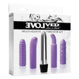 Multi-Sleeve Vibrator Kit - Silver Vibrator with 4 Sleeves - Naughty by Nature Adult Store