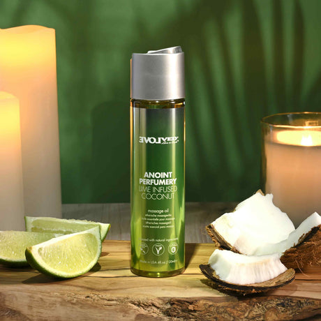 Evolved ANOINT PERFUMERY - Lime Infused Coconut - Lime Infused Coconut Massage Oil - 120 ml Bottle - Naughty by Nature Adult Store