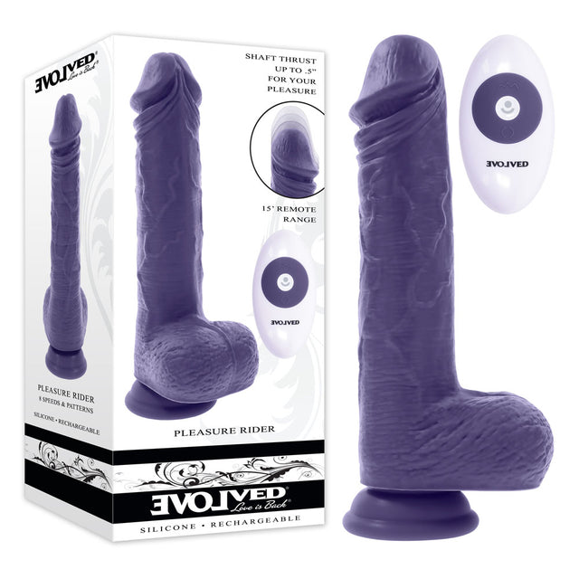 Evolved PLEASURE RIDER - Blue 22.2 cm USB Rechargeable Vibrating & Thrusting Dong with Remote - Naughty by Nature Adult Store
