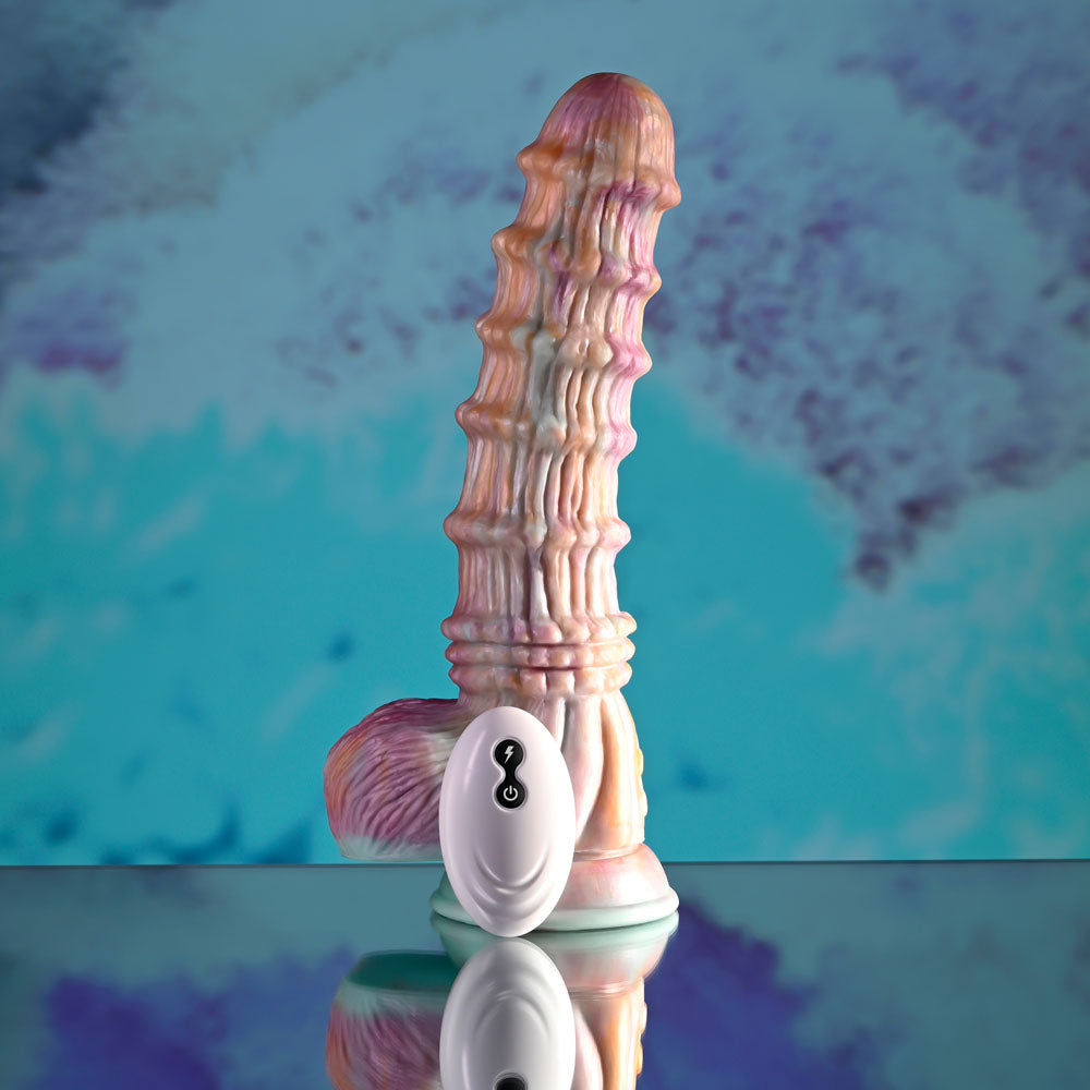 Evolved FANTASY - Multicoloured Vibrating Fantasy Dildo with Remote